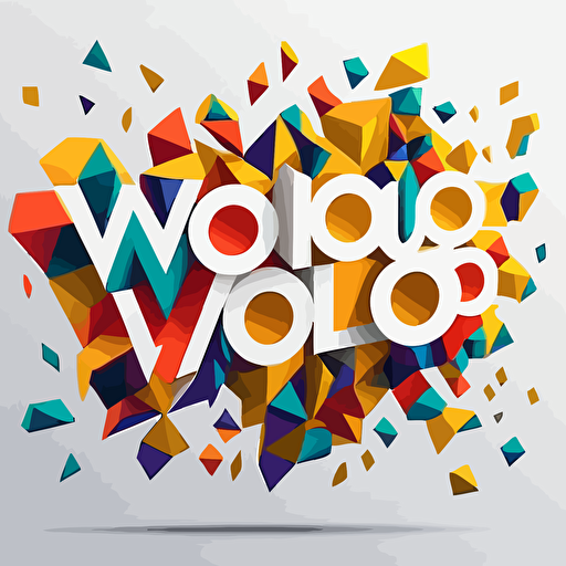 Logo text "woohoo", geometric, vector, vivid color, minimal, in white background, GenZ taste, by Rob Janoff