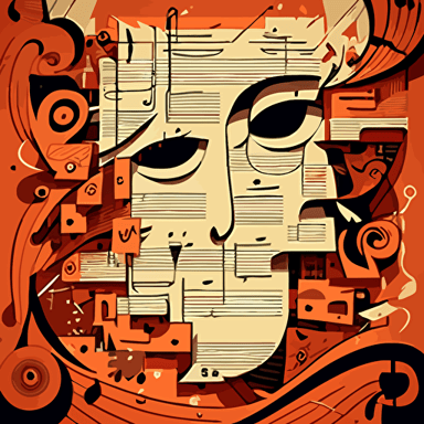 Coherent vectorized cartoon sheet music