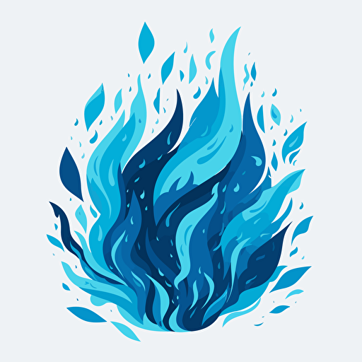blue flames illustration, 2d, svg, vector