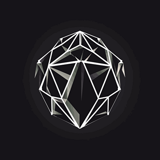 simple vector logo with the letters "MT" woven into the facets of a gem, monotone