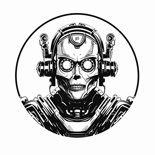 robotics logo design. vector, black and white
