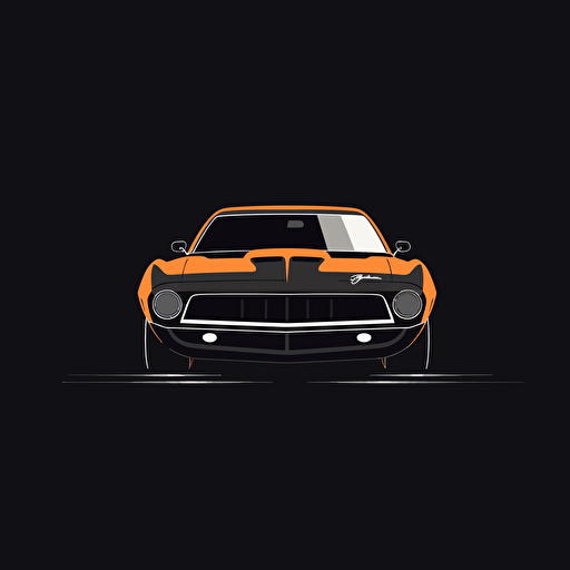 vector minimalistic logo of a muscle car on a road