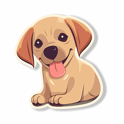 cute labrador retriever dog flat vector, sticker