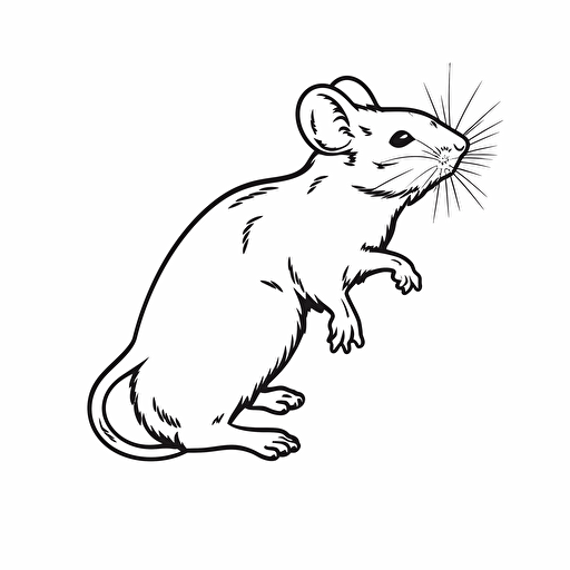 simple vector drawing outline of a mouse