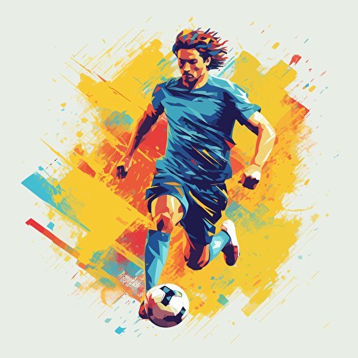 Male soccer player in vector style
