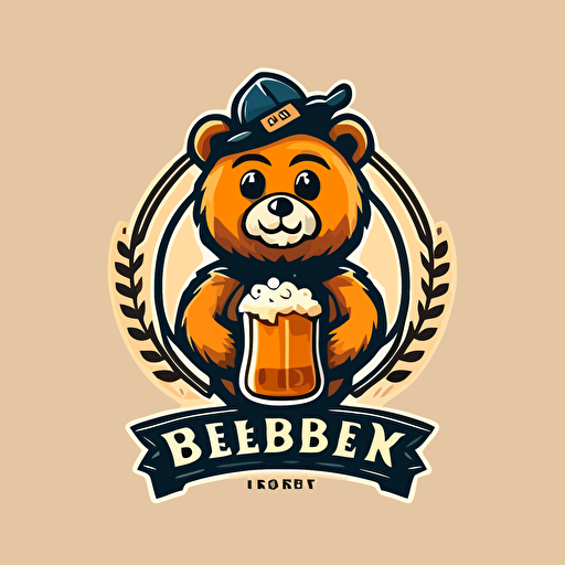 a mascot logo of beer, simple, vector