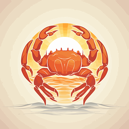 a crab logo mirrored but a vector