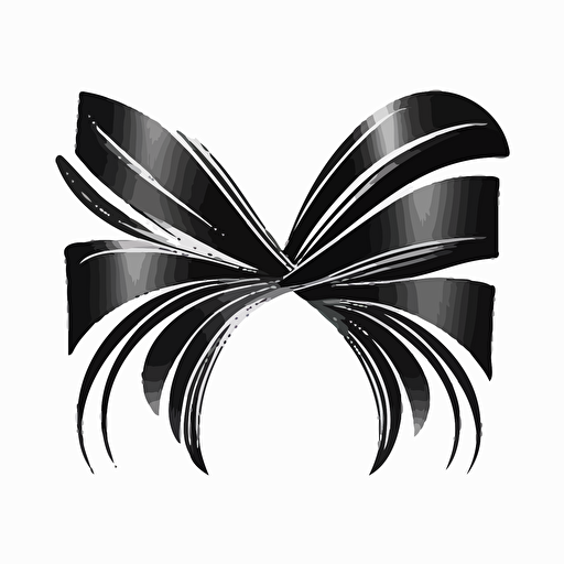 a timeless logo of an abstract bow black vector on white background