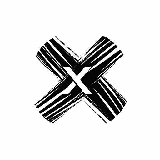 letter x logo, black and white, white background, vector, png