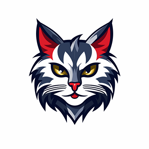 a mascot logo of a cat, simple, vector