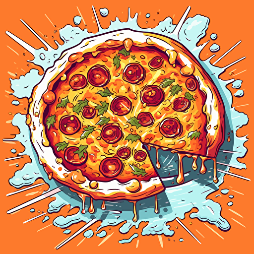 a pizza vector art illustration