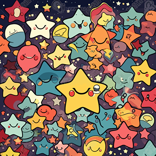 star background cartoon anime, Vector illustration