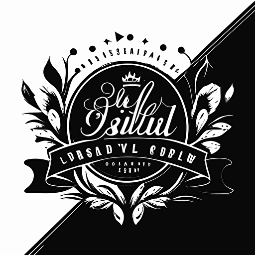 a vectorised black and white logo for a party company