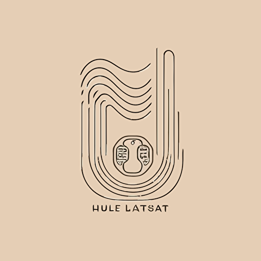 Minimal line logo of a fun ultrasound company, vector illustration