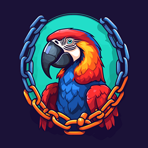 langchain logo vector art square, incorporate chain and a parrot.