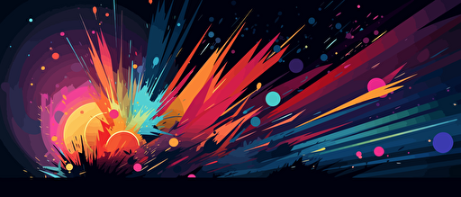 Vector space stylistic, comets, sun, cool lighting, vector illustration