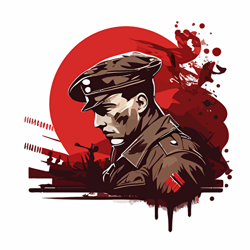 vector illustrated logo of polish soldier during world war 2