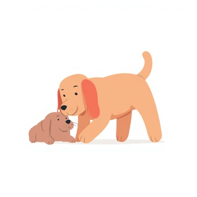 a dog playing with a 