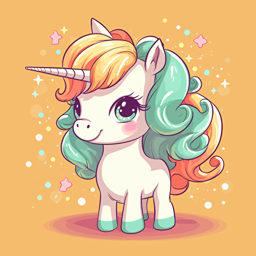 soft cute unicorn cartoon drawing vector v5