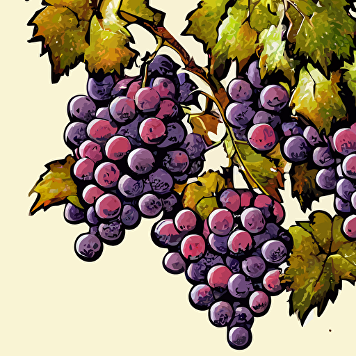 linocut art print grapes greg rutkowski thomas kinkade vector graphic