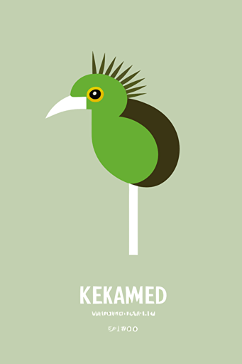 minimalist poster, kiwi bird, vector,