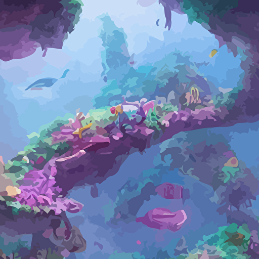 magical staircase m coral reef painting overlay beeple raffaello sanzi chao teng zhao centered pixar dremwork artstation smooth sharp focus octane render 3d rim light