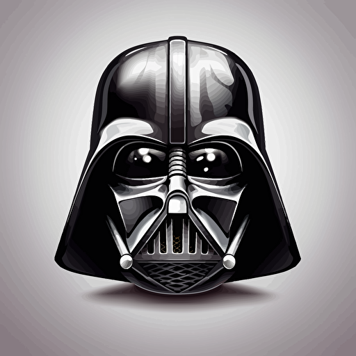 a highly stylized vector logo iin high gloss black and white styled like darth vader