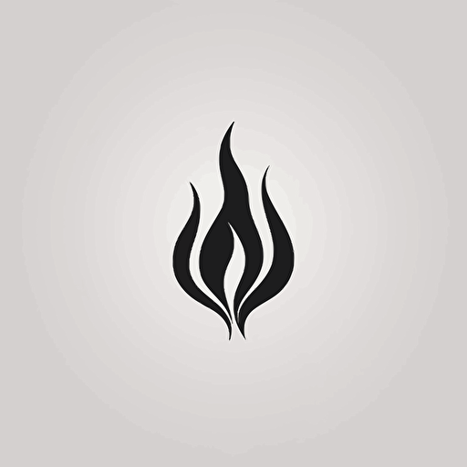 minimal simple flame icon, vector, linework handdrawn, black and white