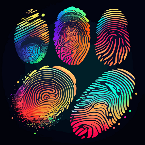 digital fingerprints vector, in the style of vibrant illustrations
