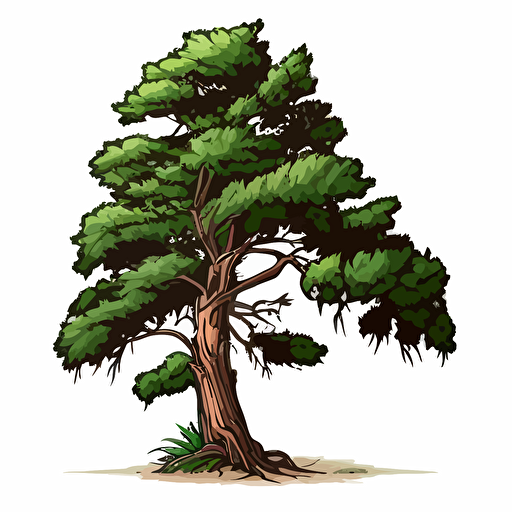 vector pine tree cartoon