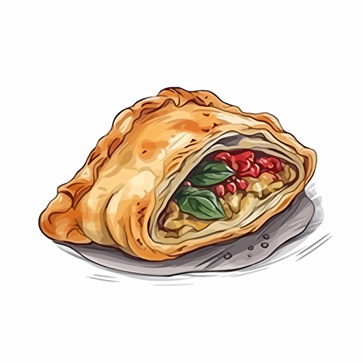 vector image, venezuelan empanada on white
