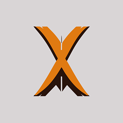 flat vector logo of an X from 2 dragon tails, simple minimal