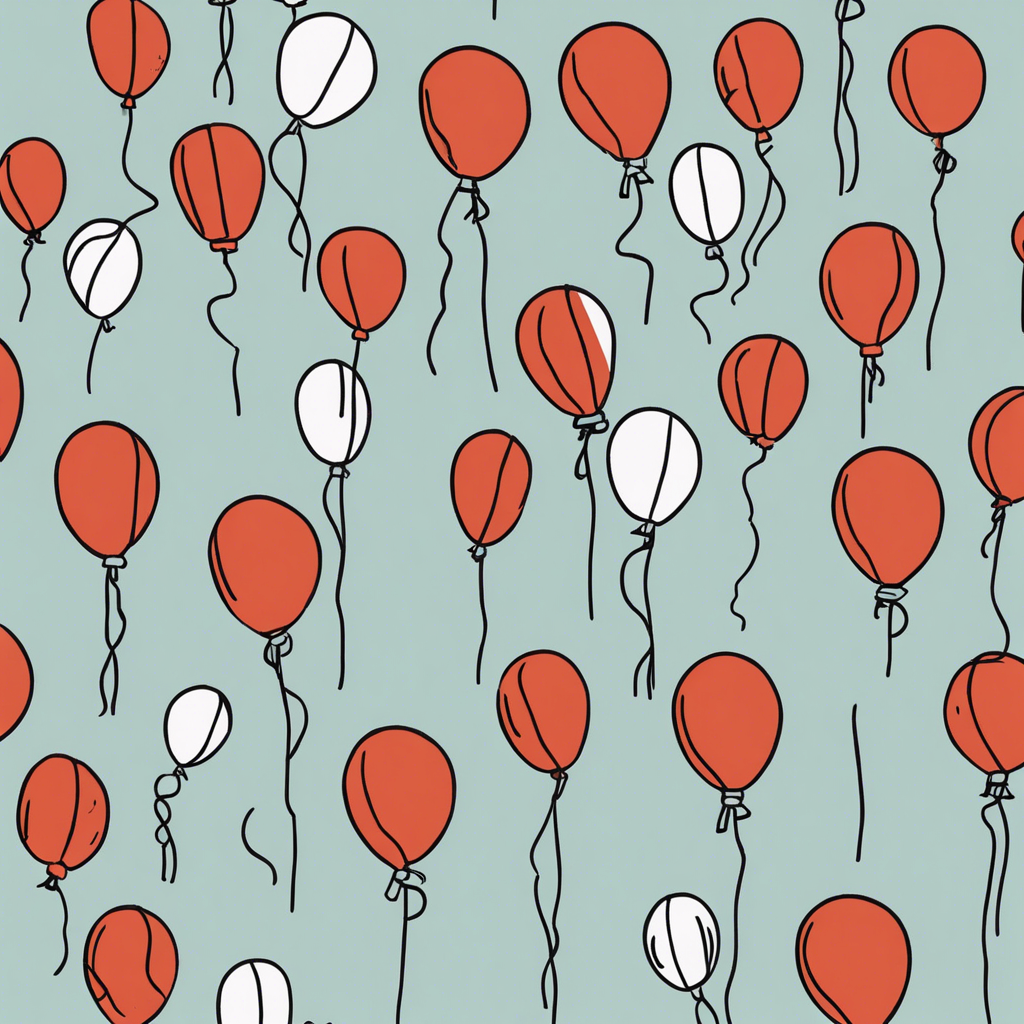 balloons, illustration in the style of Matt Blease, illustration, flat, simple, vector