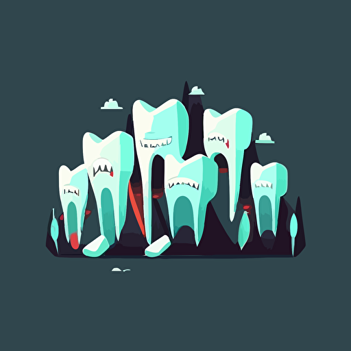 flat vector illustration of row of teeth
