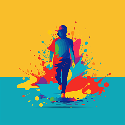 Overflowing youth, vibrant, logo, vector, flat background