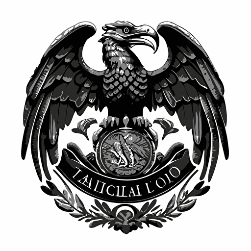 modern iconic logo of house roof and mexican eagle with snake black vector, on whit backgroynd