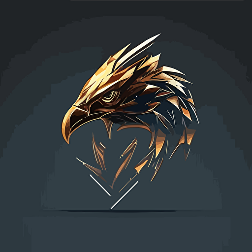 a logo of a crystal eagle head, designed in esports illustration style, minimalist, vector art