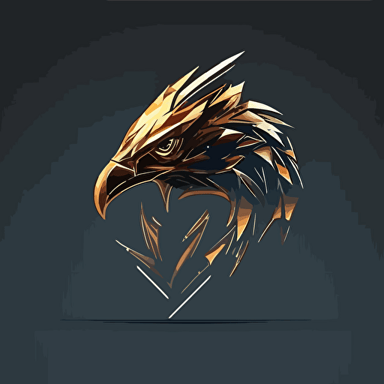 a logo of a crystal eagle head, designed in esports illustration style, minimalist, vector art