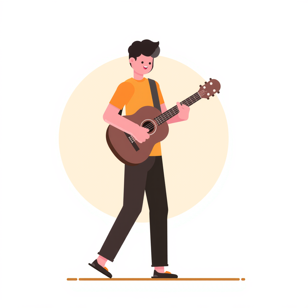 person playing the guitar