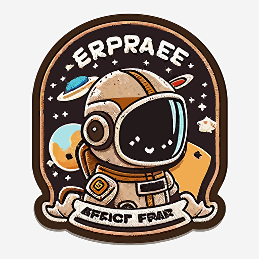 space explorer patch, vector, cute, 2d