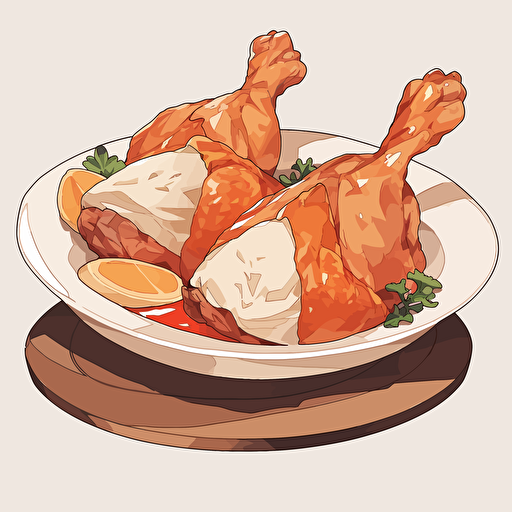 chicken line vector drawing