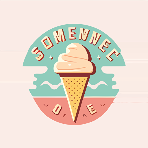 simple ice cream logo in a sci-fi font, wes anderson style, sci-fi corporate logo vector