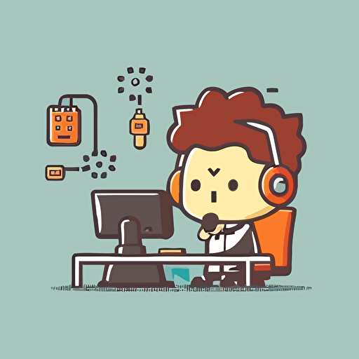 simple vector IT support illustration