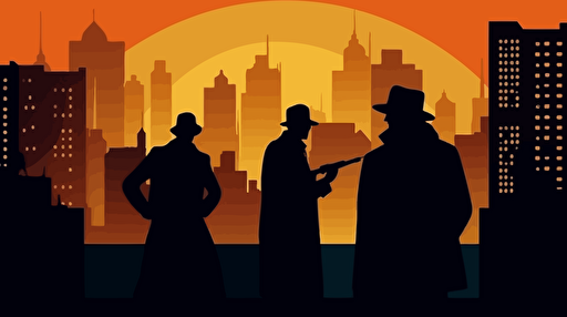 a city background, daytime, gangster style, simple, vector, criminals doing criminal activities, colorfull