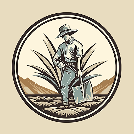 Logo, construction company, with an agave plant vector