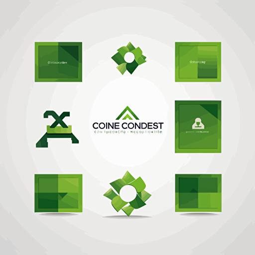 company logo named "connect ads", vector, simple shapes, advertisement, online, platform, modern, green scale