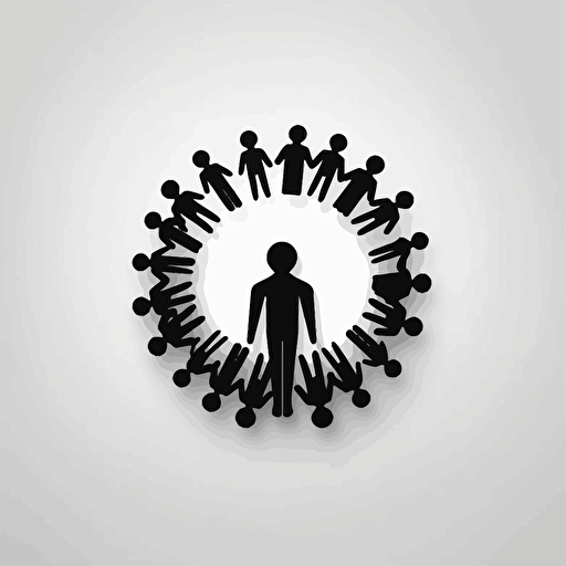 offline crowd control logo, black and white, vector white background