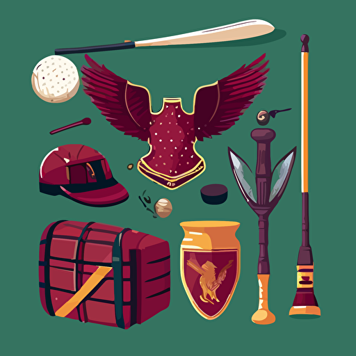 vector image of quidditch equipment