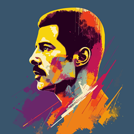 vector design of Freddy mercury
