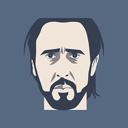 a nicolas cage icon. simple. minimalist. 2d. flat. vector.
